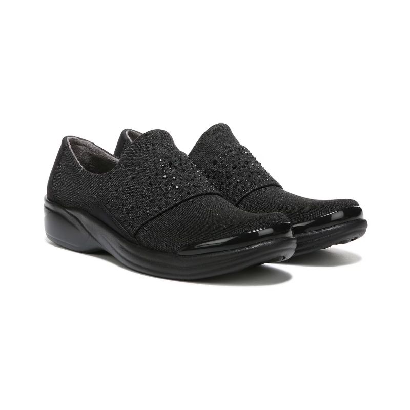 Bzees Women's Pizazz Slip On-Black Sparkle Knit Fabric | Canada Outlet