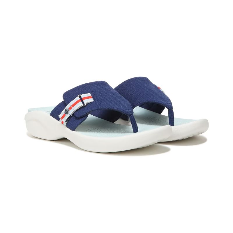 Bzees Women's Camp Out Wedge Sandal-Blue Fabric | Canada Outlet