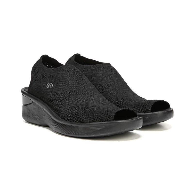 Bzees Women's Secret Wedge Sandal-Black Knit | Canada Outlet