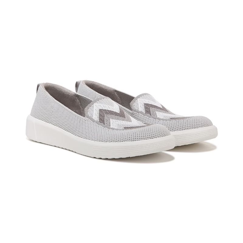Bzees Women's March On Moc Slip On-Grey Chevron Knit | Canada Outlet