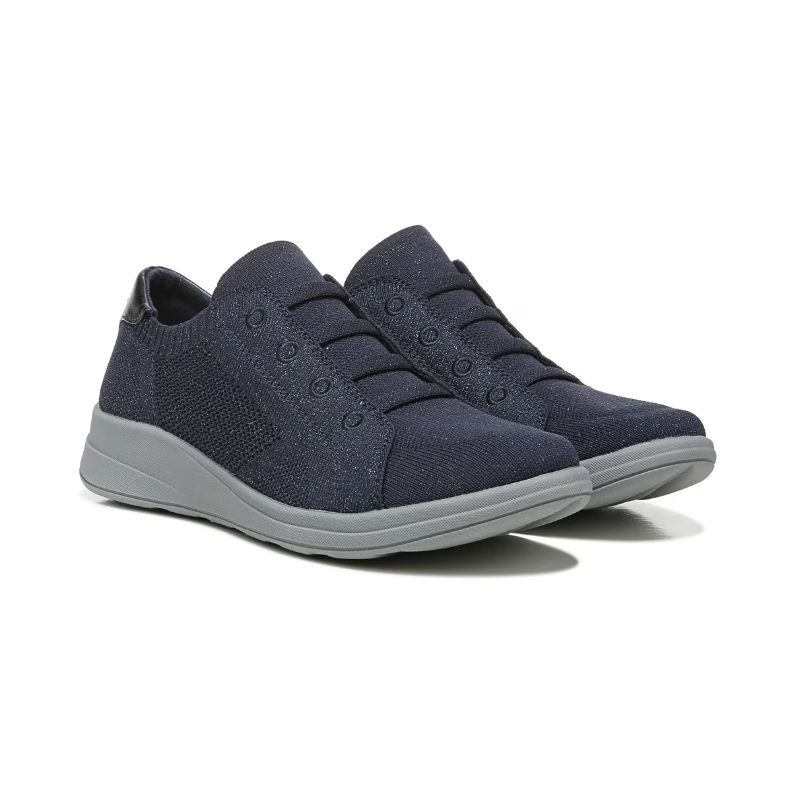 Bzees Women's Golden Knit Slip On Sneaker-Metallic Navy Blazer | Canada Outlet