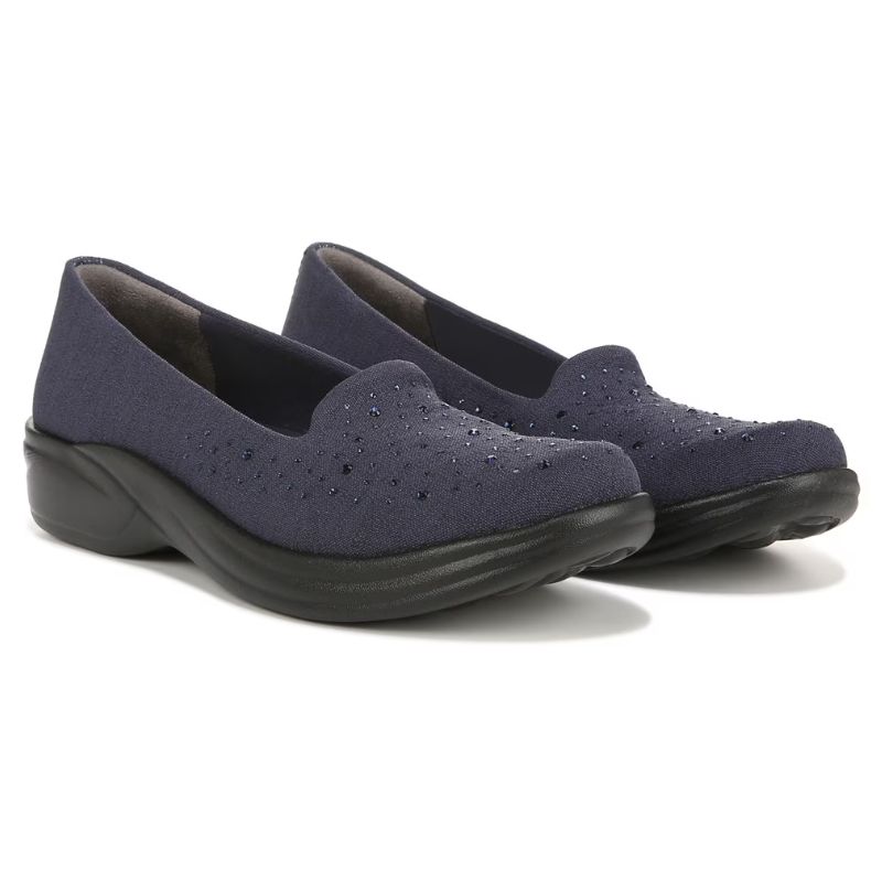 Bzees Women's Poppyseed 3 Slip On-Navy Fabric | Canada Outlet