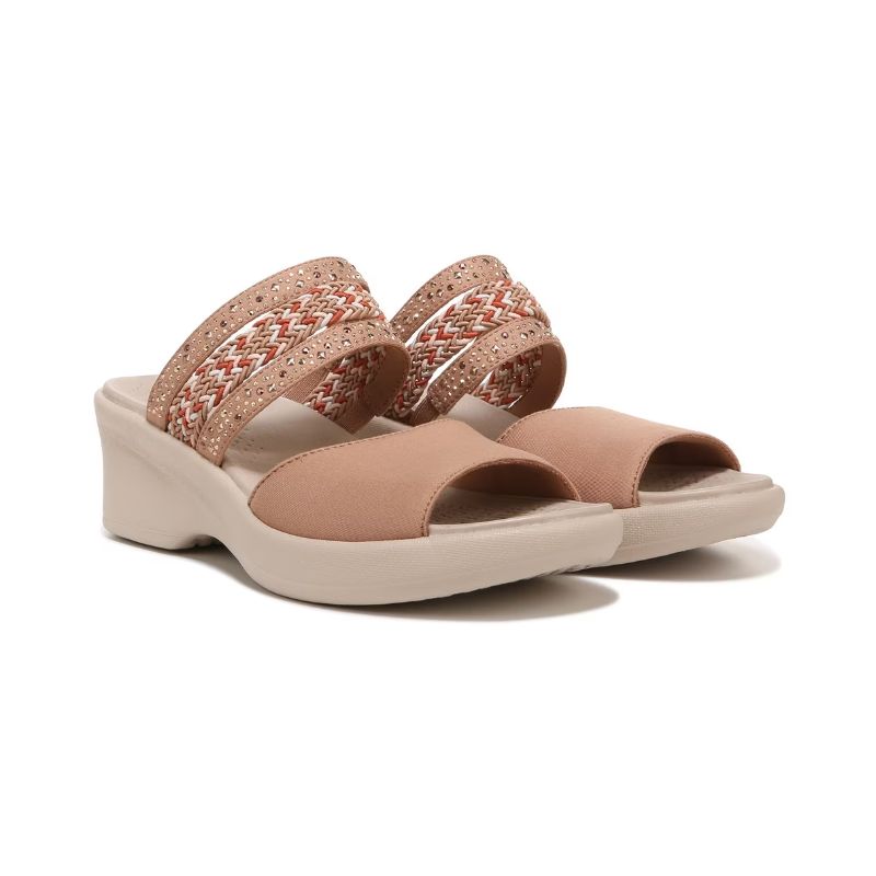 Bzees Women's Fireworks Slide Wedge Sandal-Caf