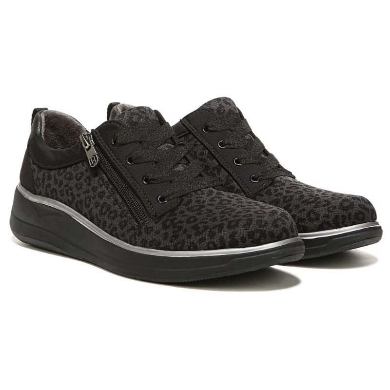 Bzees Women's Tag Along Slip On Sneaker-Black Leopard Fabric | Canada Outlet