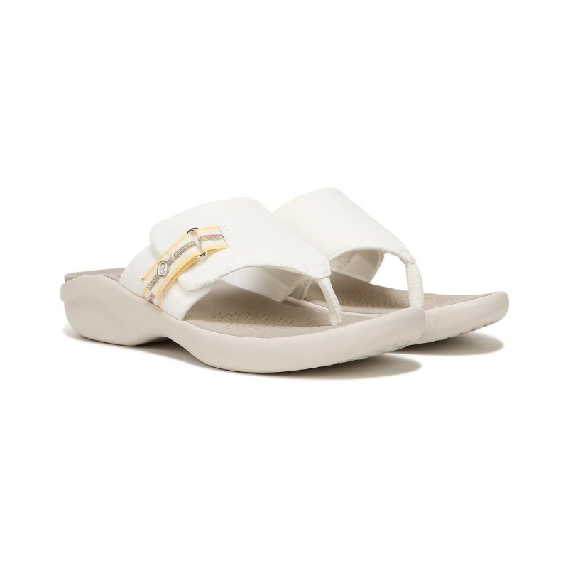 Bzees Women's Camp Out Wedge Sandal-White Fabric | Canada Outlet