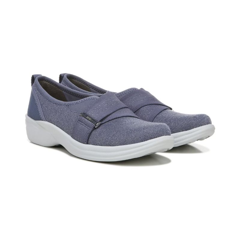 Bzees Women's Niche III Slip On-Folkstone Blue Grey Fabric | Canada Outlet