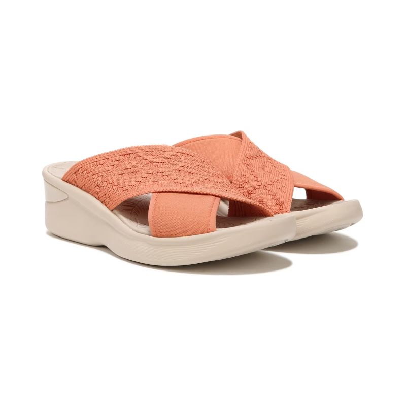 Bzees Women's Sundance Wedge Sandal-Brown Fabric | Canada Outlet
