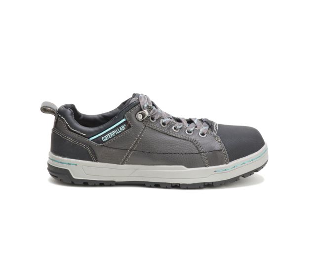 Cat - Brode Steel Toe Work Shoe Dark Grey/Mint