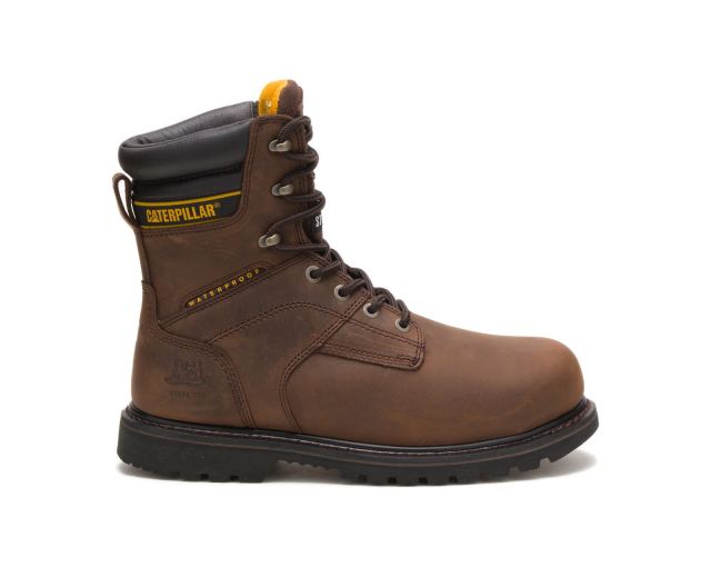 Cat - Salvo 8" Waterproof Steel Toe Thinsulate™ Work Boot Dark Brown