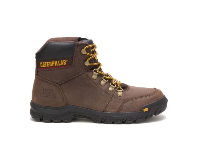 Cat - Outline Work Boot Seal Brown