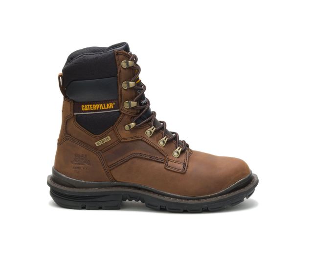 Cat - Flexion Generator 8" Waterproof Thinsulate™ Steel Toe Work Boot Dark Brown