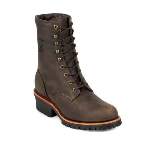 CHIPPEWA BOOTS | CLASSIC 8" LOGGER BOOTS - ROUND TOE-CHOCOLATESelect Color: Chocolate