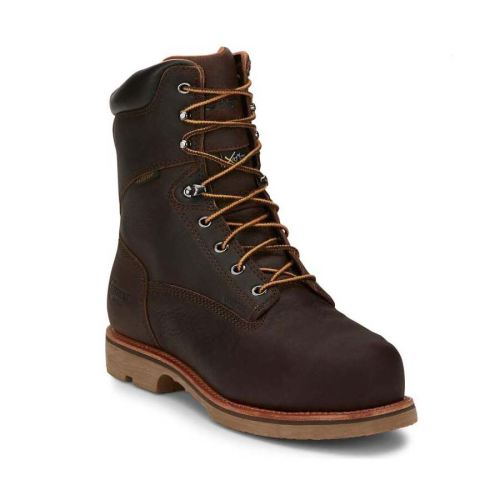 CHIPPEWA BOOTS | MEN'S SERIOUS PLUS WATERPROOF WORK BOOTS - COMPOSITE TOE-BROWN