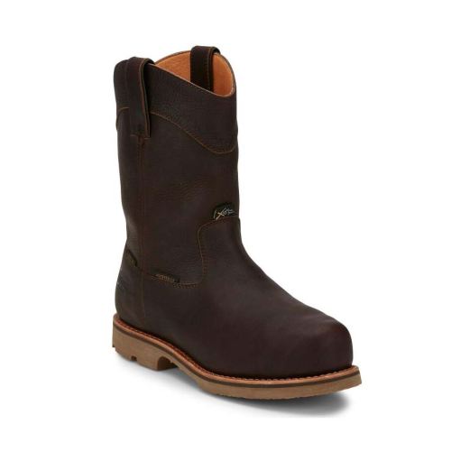 CHIPPEWA BOOTS | MEN'S SERIOUS PLUS WATERPROOF WESTERN WORK BOOTS - COMPOSITE TOE-BROWN