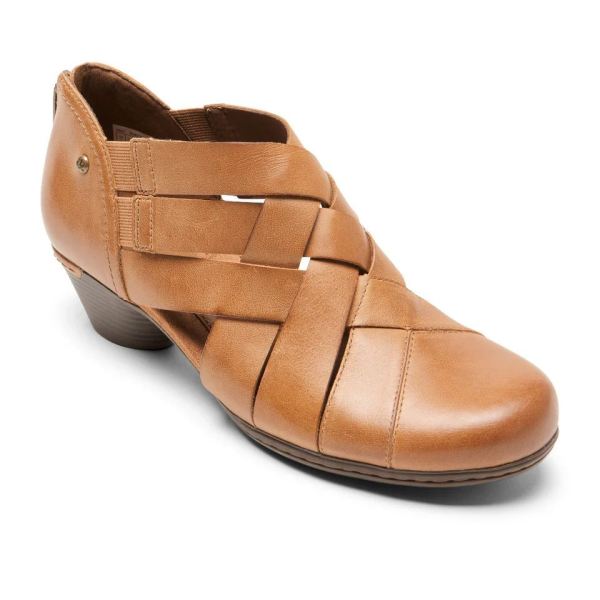 FREE SHIPPING COBB HILL WOMEN'S LAUREL WOVEN BOOTIE-TAN