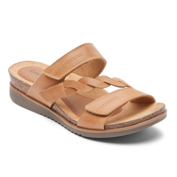FREE SHIPPING COBB HILL WOMEN'S MAY ASYMMETRICAL SLIDE-HONEY