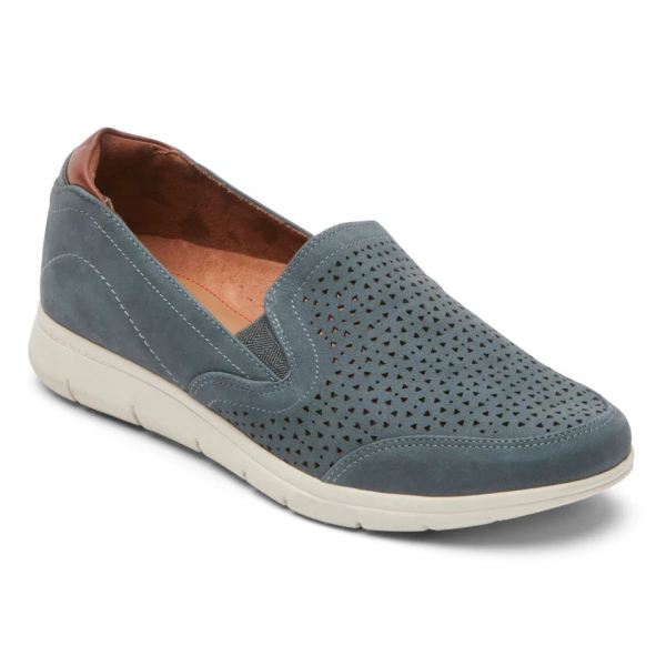 FREE SHIPPING COBB HILL WOMEN'S LIDIA SLIP-ON SHOE-STONE BLUE