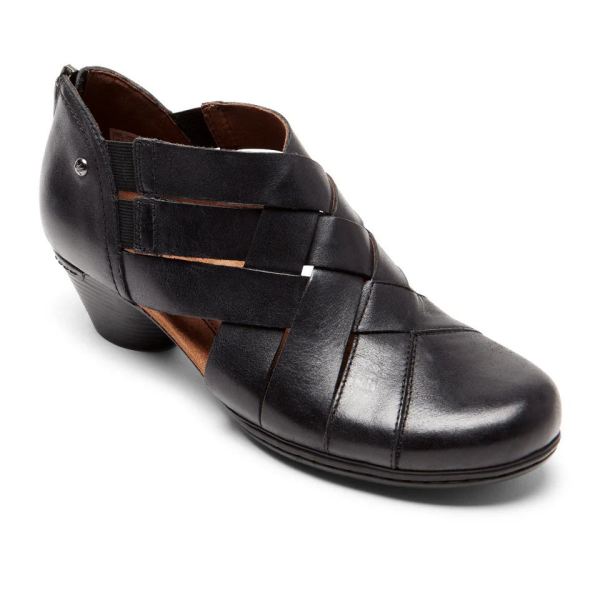 FREE SHIPPING COBB HILL WOMEN'S LAUREL WOVEN BOOTIE-BLACK