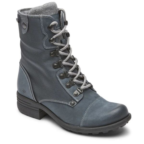 FREE SHIPPING COBB HILL WOMEN'S BRUNSWICK WATERPROOF BOOT-BLUE NUBUCK/TEXTILE WP ECO