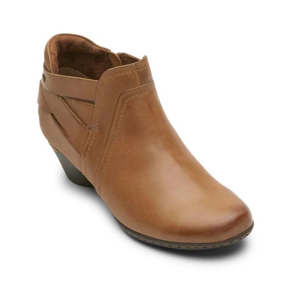 FREE SHIPPING COBB HILL WOMEN'S LAUREL STRAP BOOTIE-TAN LTHR