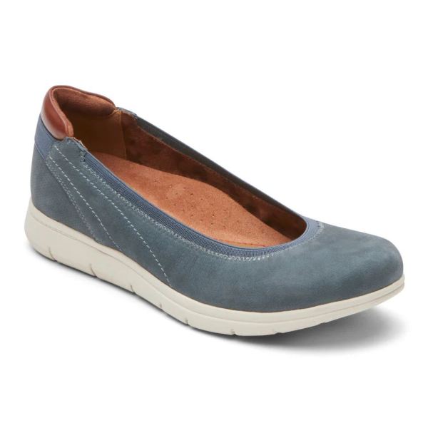 FREE SHIPPING COBB HILL WOMEN'S LIDIA BALLET FLAT-STONE BLUE