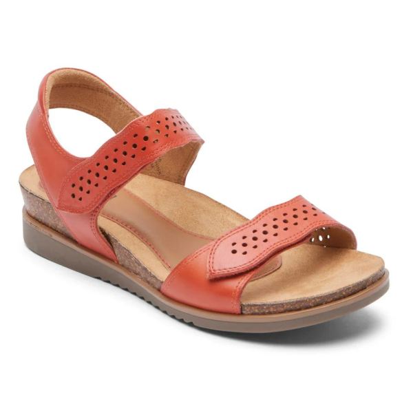 FREE SHIPPING COBB HILL WOMEN'S MAY STRAPPY SANDAL-ORANGE-RED