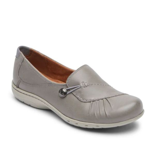 FREE SHIPPING COBB HILL WOMEN'S PAULETTE SLIP-ON SHOE-GREY LEATHER
