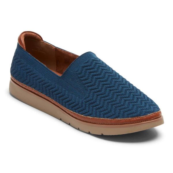FREE SHIPPING COBB HILL WOMEN'S CAMRYN SLIP-ON SHOE-STONE BLUE TEXTILE ECO