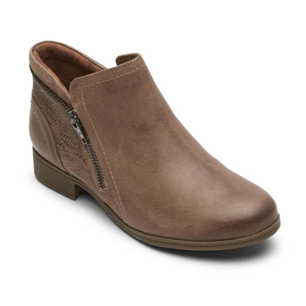 FREE SHIPPING COBB HILL WOMEN'S CROSBIE BOOTIE-TAUPE LTHR