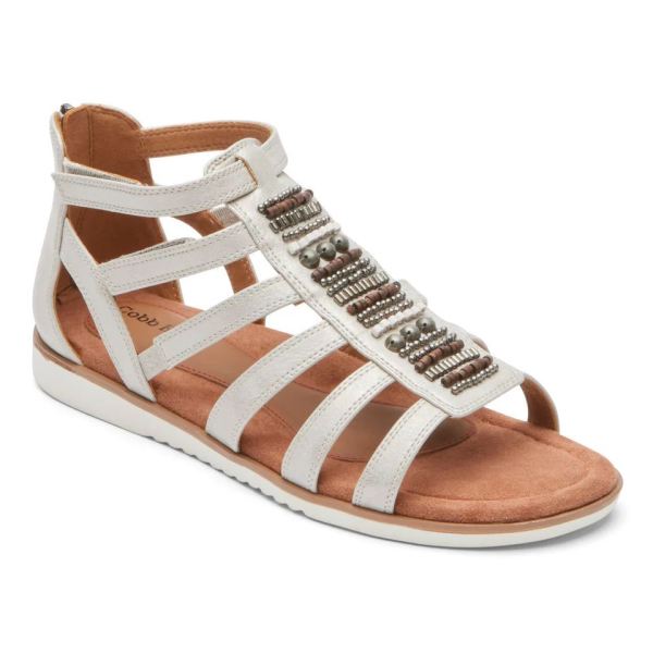 FREE SHIPPING COBB HILL WOMEN'S ZION GLADIATOR SANDAL-TAUPE METALLIC ECO