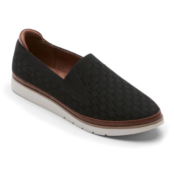 FREE SHIPPING COBB HILL WOMEN'S CAMRYN WASHABLE SLIP-ON SHOE-BLACK KNIT