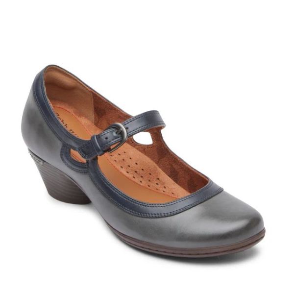 FREE SHIPPING COBB HILL WOMEN'S LAUREL MARY JANE-BLUE LEATHER