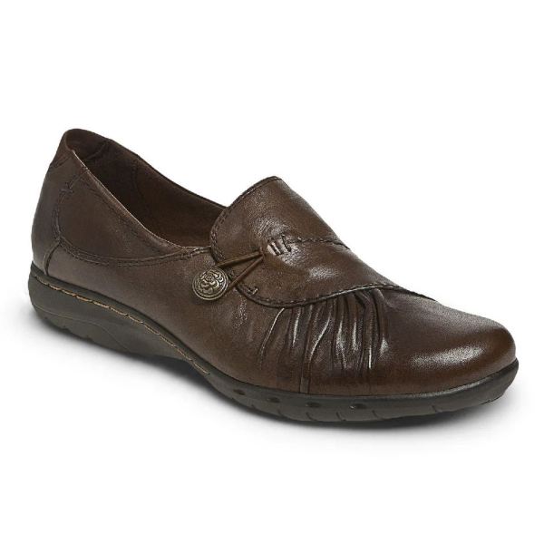 FREE SHIPPING COBB HILL WOMEN'S PAULETTE SLIP-ON SHOE-BARK