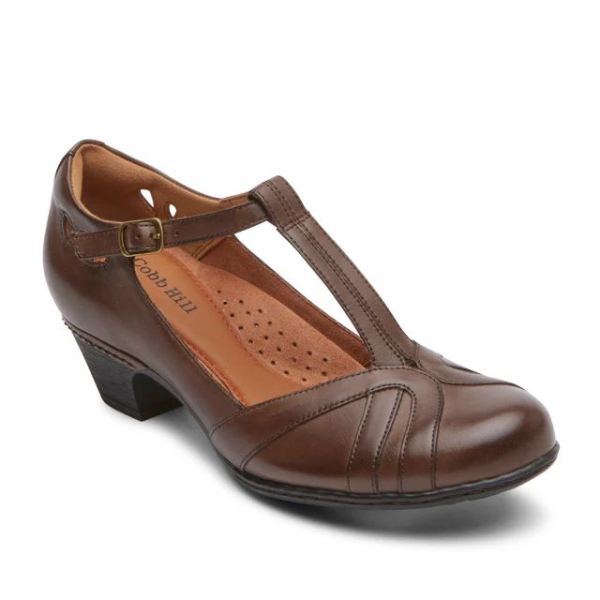 FREE SHIPPING COBB HILL WOMEN'S ANGELINA HEEL-BARK LEATHER