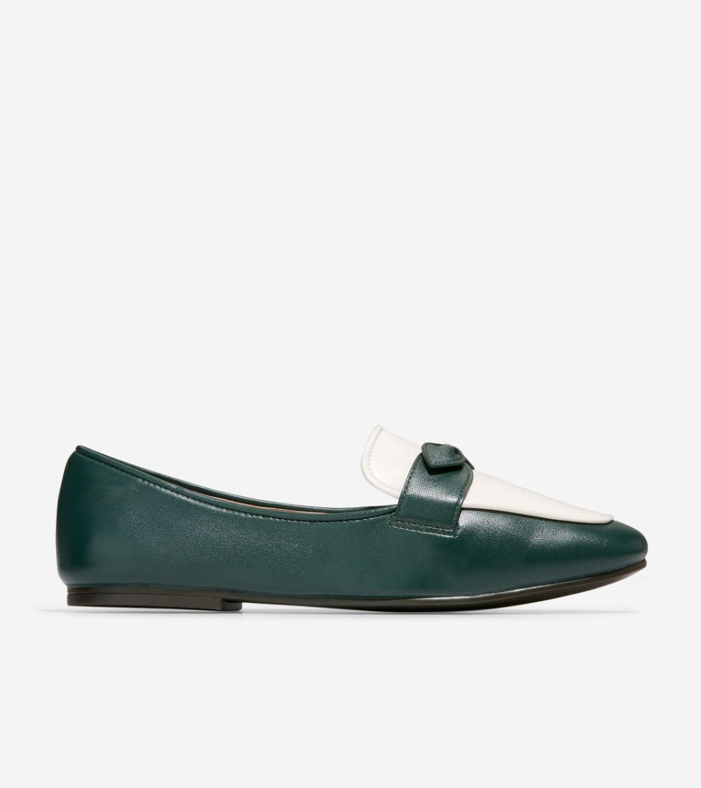 Cole Haan Free Shipping Women's York Bow Loafer - Scarab-Ivory