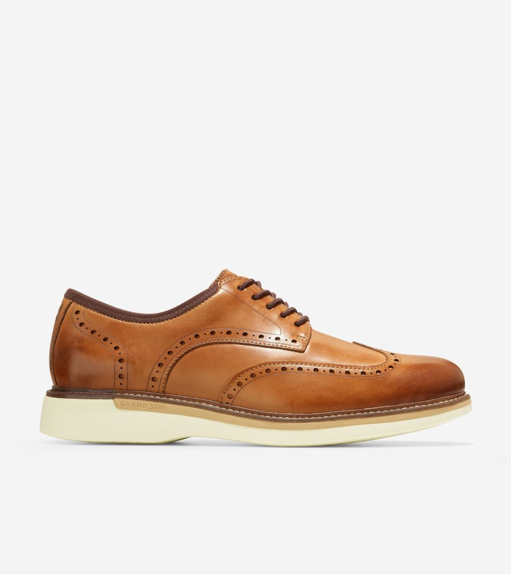 Cole Haan Free Shipping Men's Grand Ambition Wingtip Oxford - British Tan