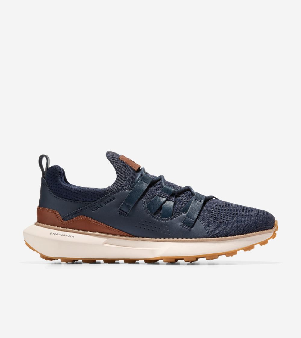 Cole Haan Free Shipping Men's GrandMotion II Sneakers - Navy Stitchlite Stormy Weather-British Tan-Ivory