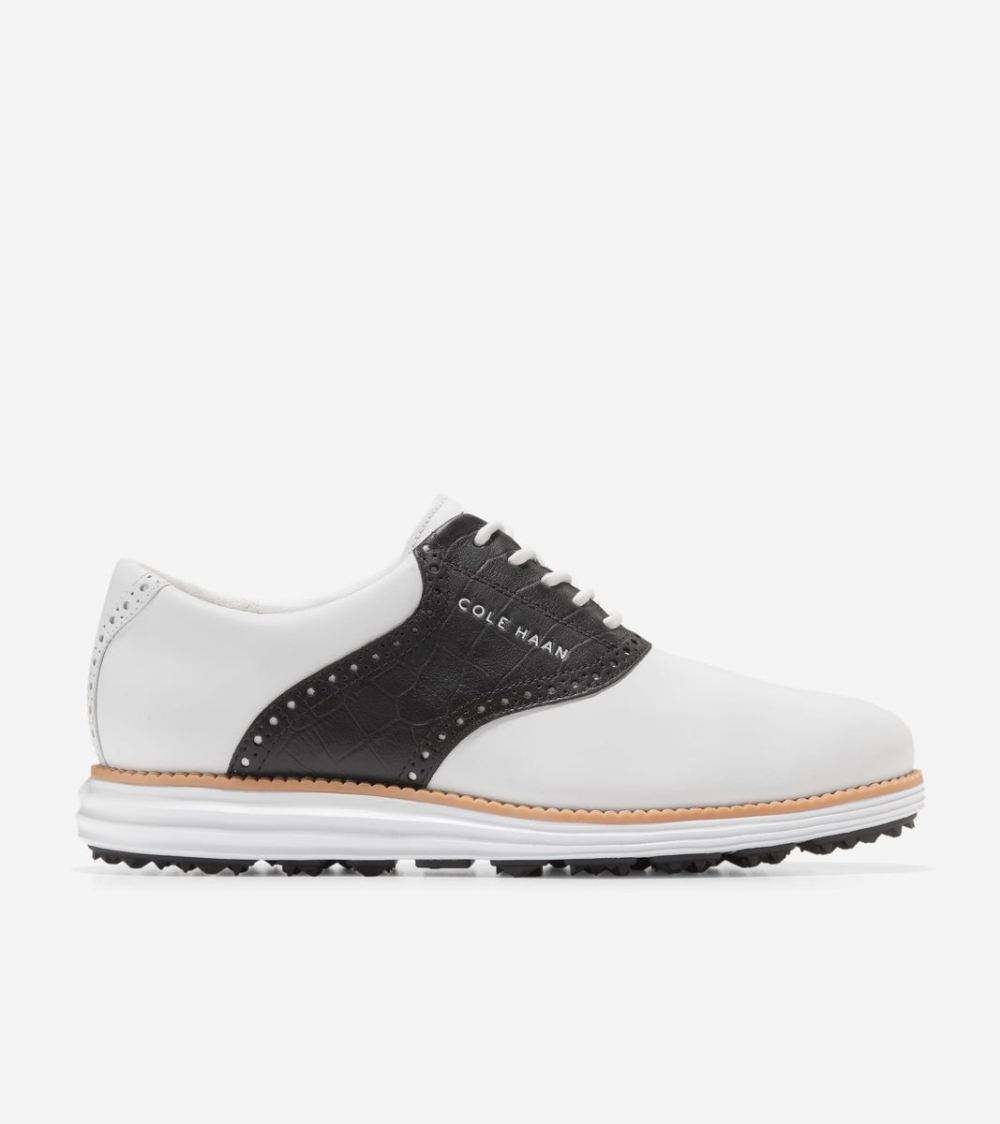 Cole Haan Free Shipping Men's OriginalGrand Saddle Golf Shoe - White