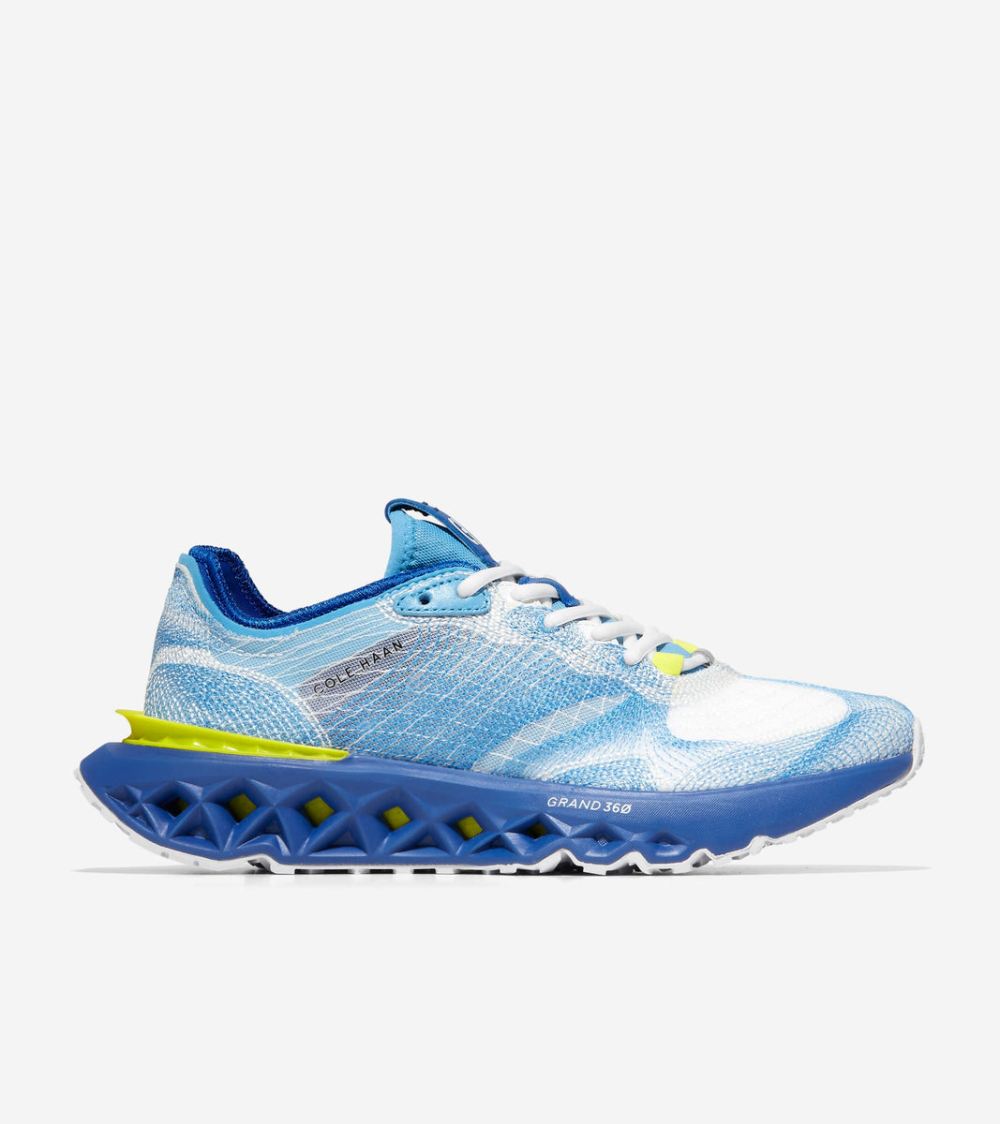 Cole Haan Free Shipping Men's 5.ZEROGRAND Embrostitch Running Shoe - Pacific Blue-Sulphur Spring-Azure Blue