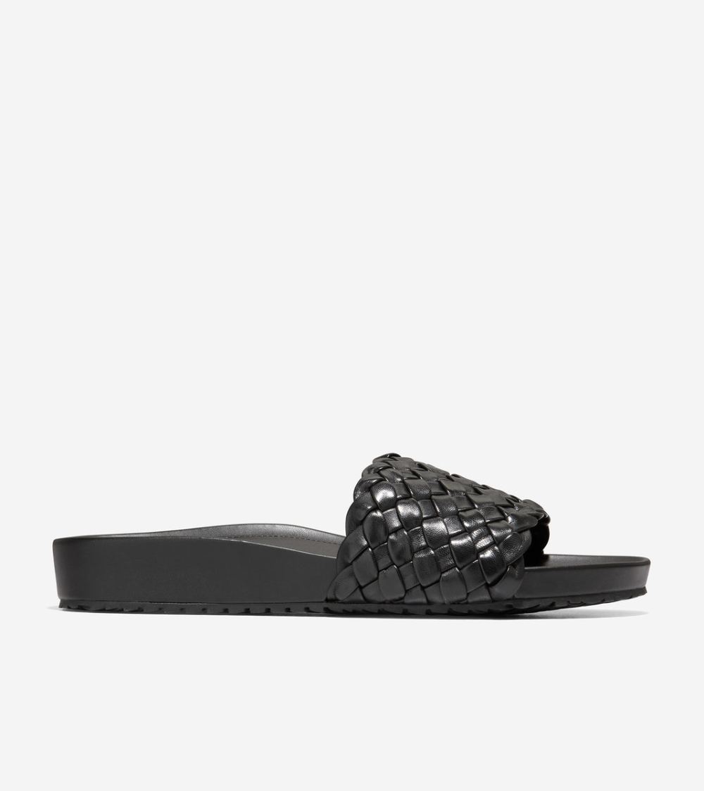 Cole Haan Free Shipping Women's Mojave Slide Sandal - Black Leather