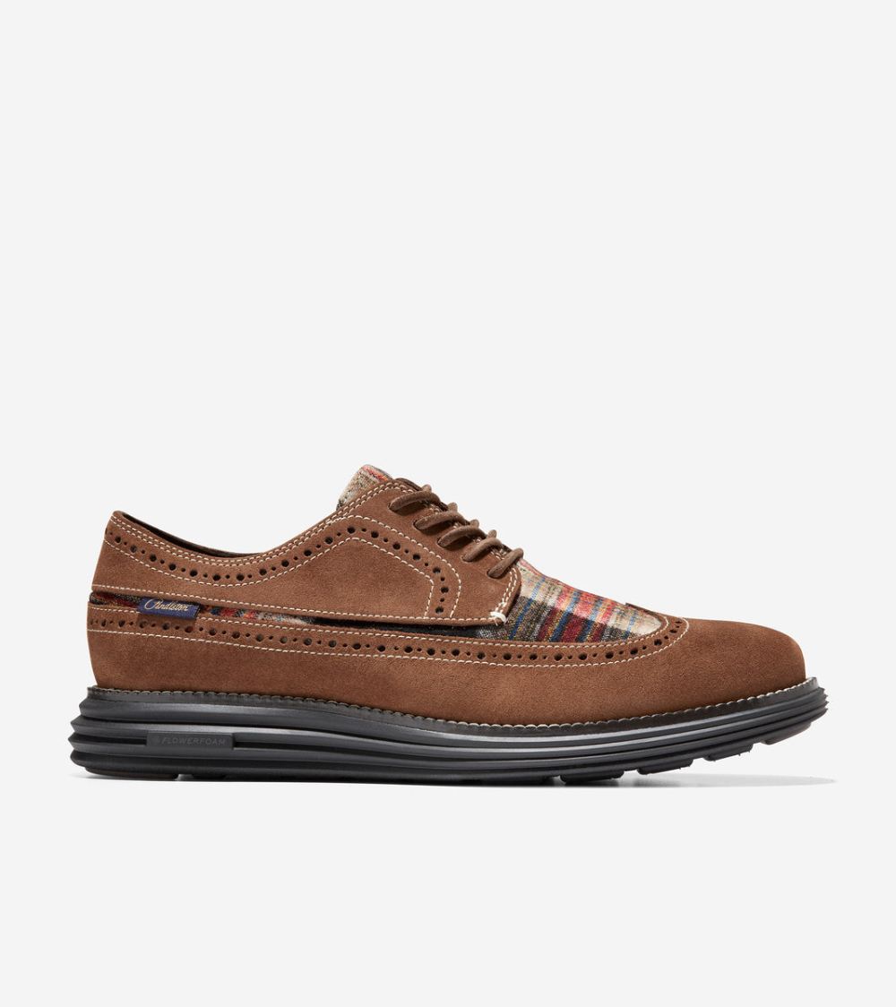 Men's Cole Haan Free Shipping x Pendleton OriginalGrand Longwing Oxford - Lumber-Acadia Plaid-Caviar