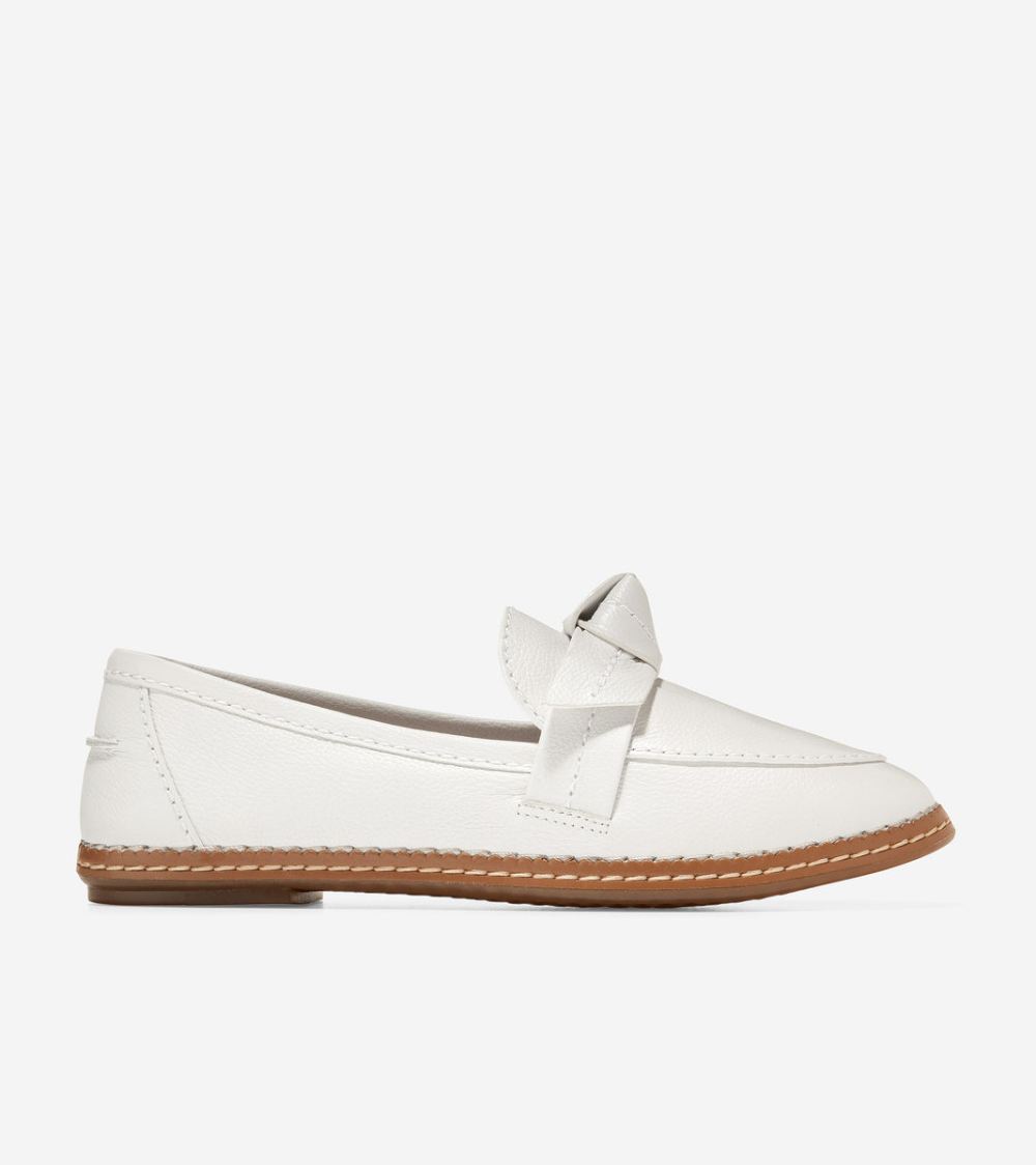 Cole Haan Free Shipping Women's Cloudfeel All-Day Bow Loafer - Optic White Leather