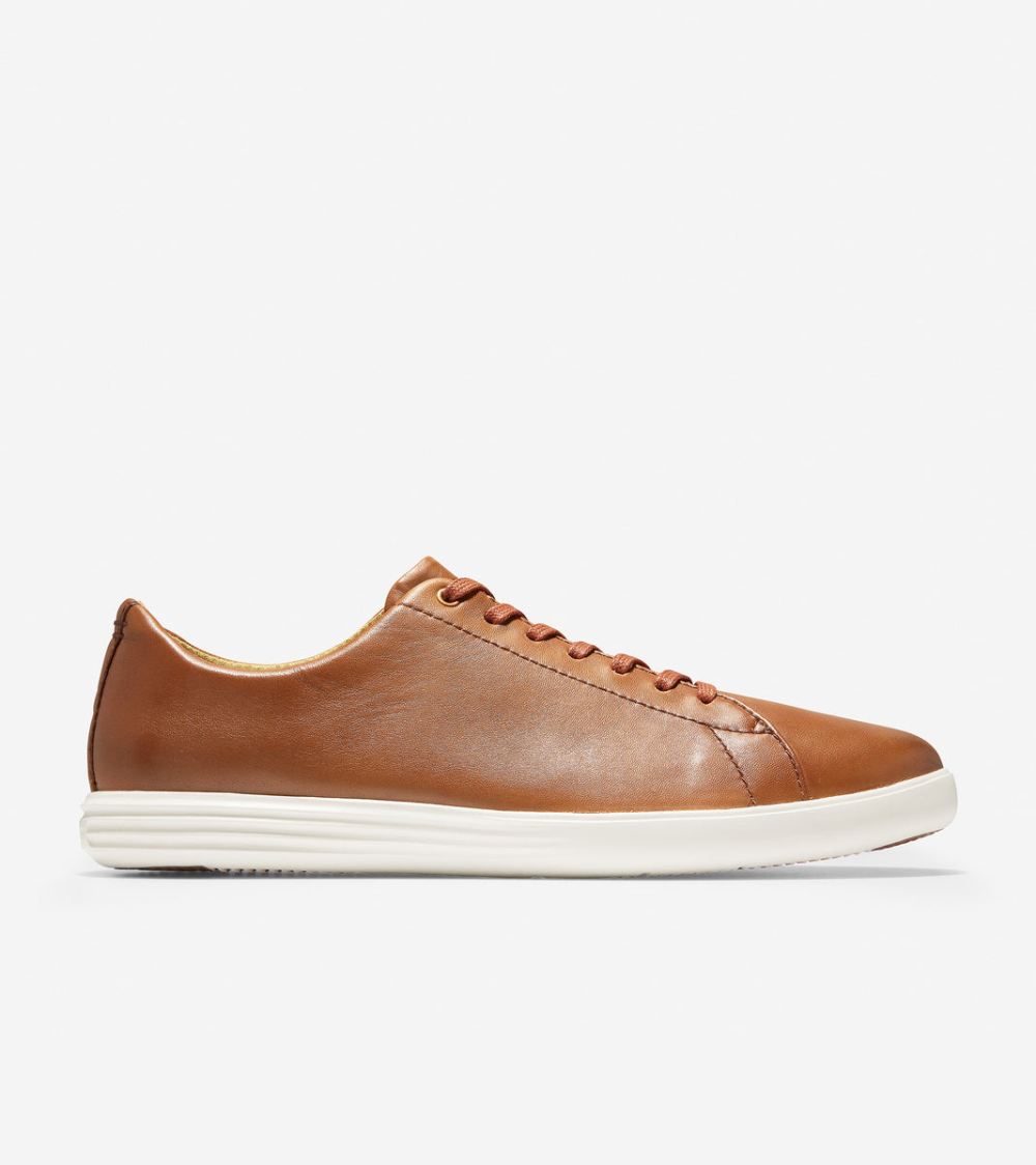 Cole Haan Free Shipping Men's Grand Crosscourt Sneaker - Tan Leather Burnished