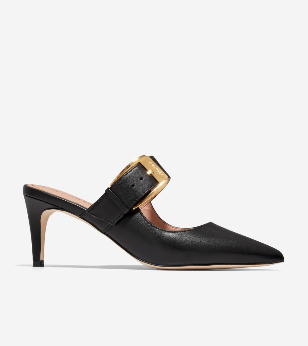 Cole Haan Free Shipping Women's Vandam Heeled Buckle Mule - Black