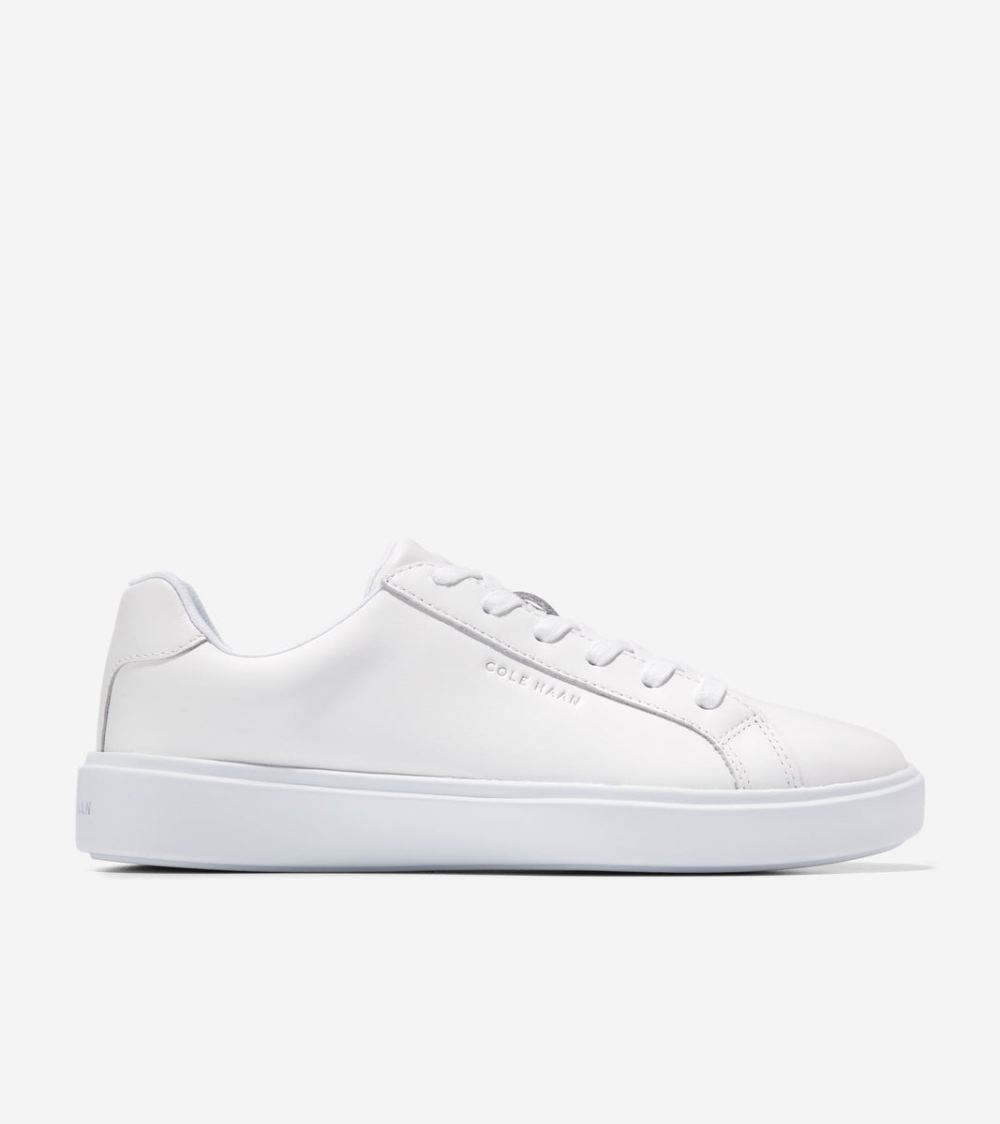 Cole Haan Free Shipping Women's Grand Crosscourt Daily Sneakers - White-Argento