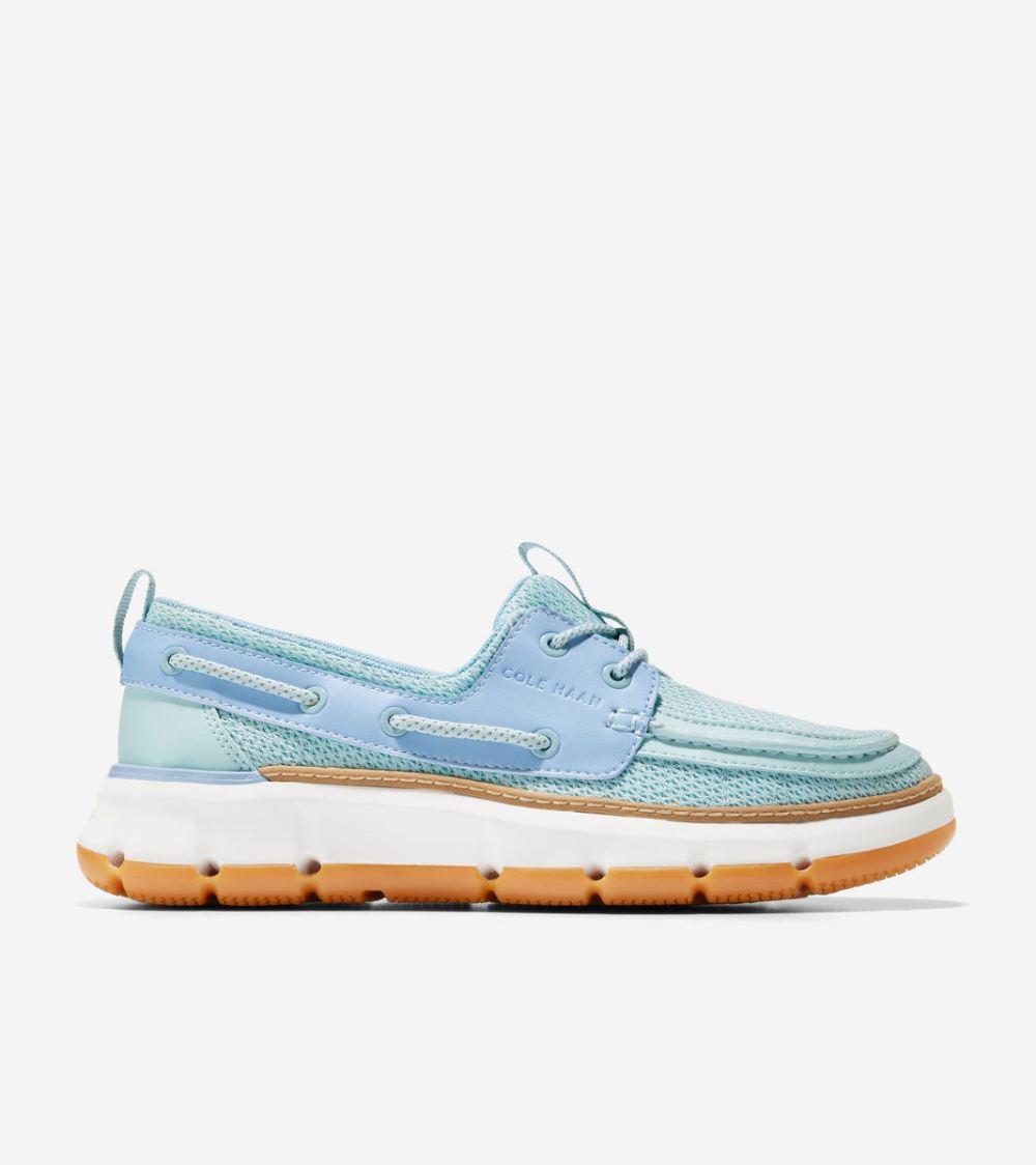 Cole Haan Free Shipping Women's 4.ZEROGRAND Regatta Boat Shoe - Oxford Blue-Blue Bell