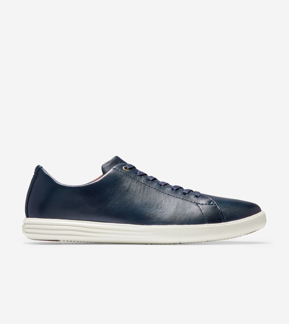 Cole Haan Free Shipping Men's Grand Crosscourt Sneaker - Navy Burnished Leather