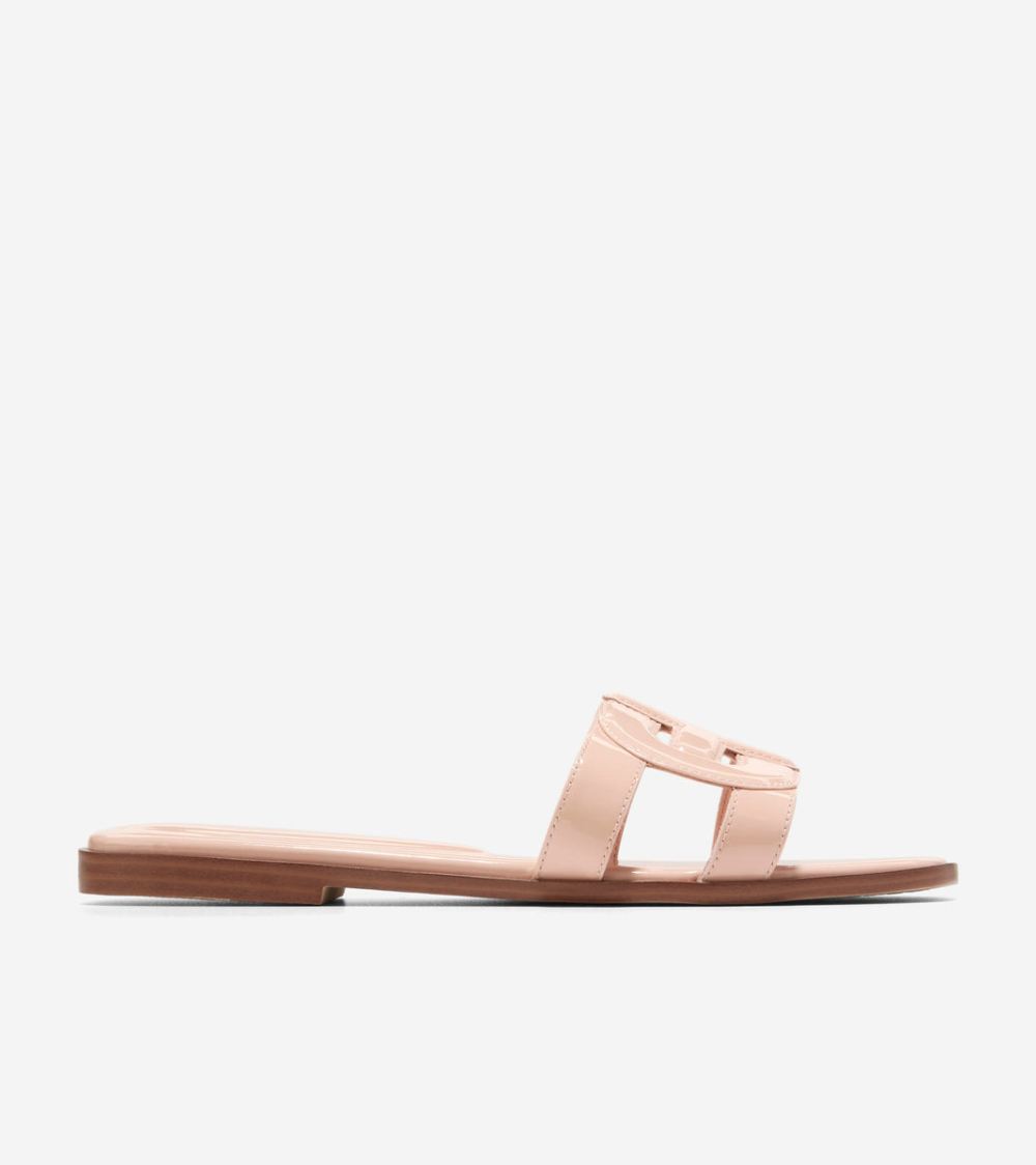 Cole Haan Free Shipping Women's Chrisee Slide Sandals - Porcelain Patent