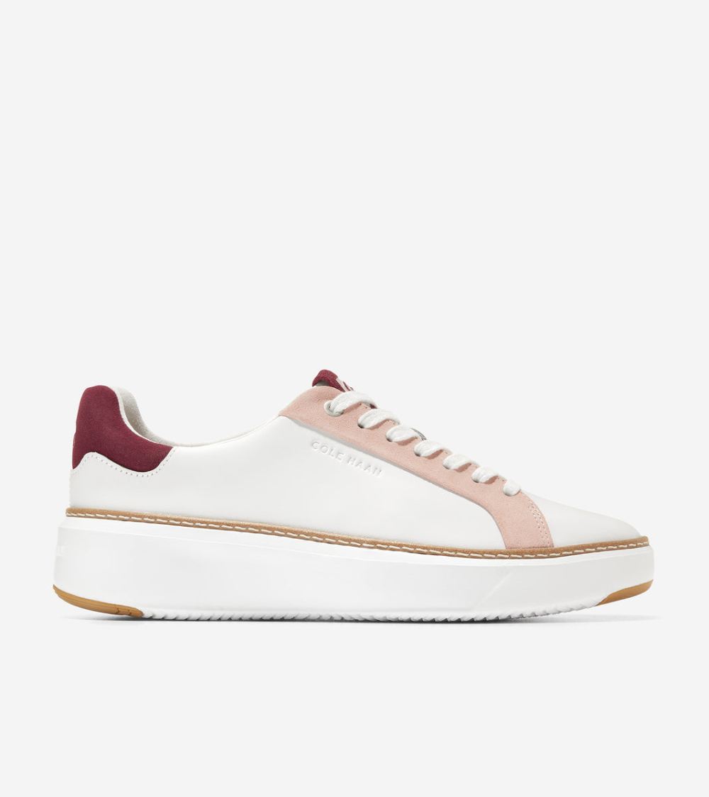 Cole Haan Free Shipping Women's GrandPro Topspin Sneaker - Optic White-Syrah