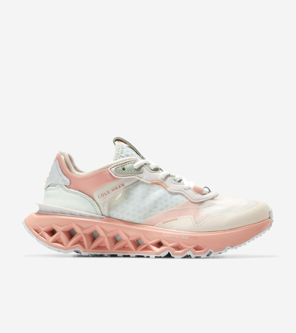Cole Haan Free Shipping Women's 5.ZEROGRAND Running Shoe - White Sand-Mint-Rose Cloud